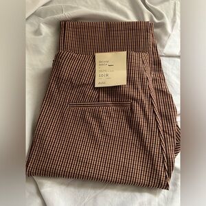 Plaid High Rise Fitted Hip & Thigh Stretch Skinny Ankle Trouser Pant New + Tags